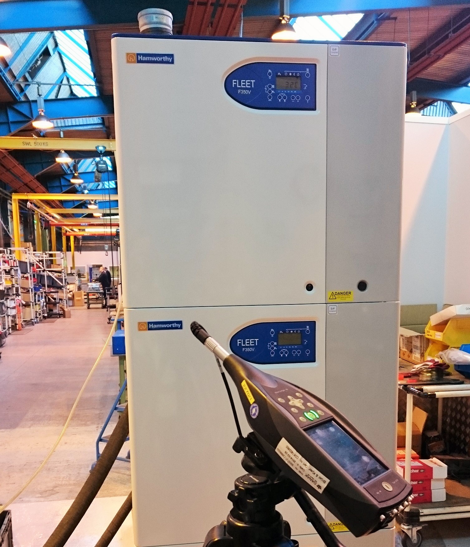 Measurement of Equipment Sound Power in a Factory Environment using Sound Intensity methods