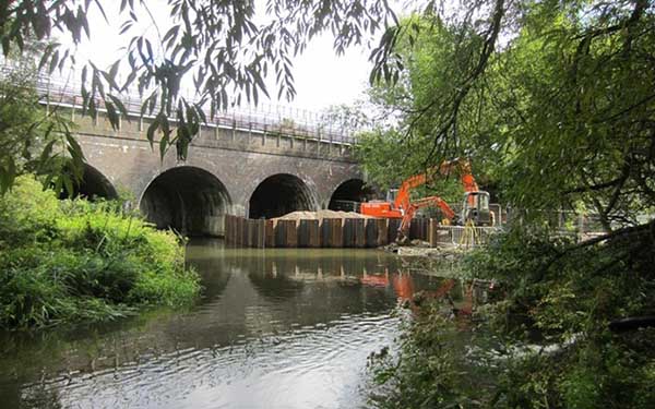 Scour Protection of Rail Bridge Foundations, Watford, Hertfordshire